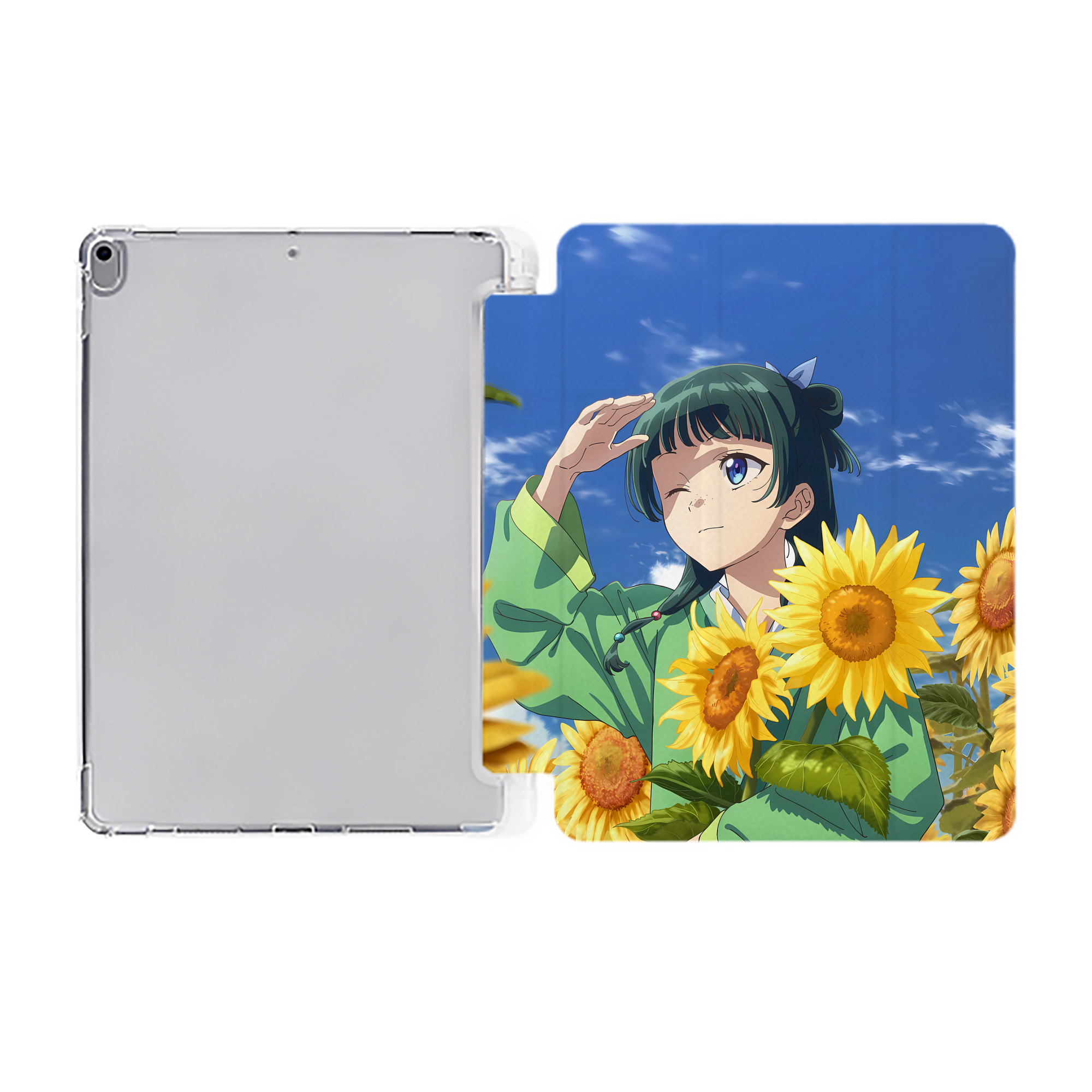 （画像用） 薬屋のひとりごと The Apothecary Diaries IPad ケース ペン収納付き 三つ折りスタンド PUレザー×シリコン 対応機種9.5/10.5/10.9インチ